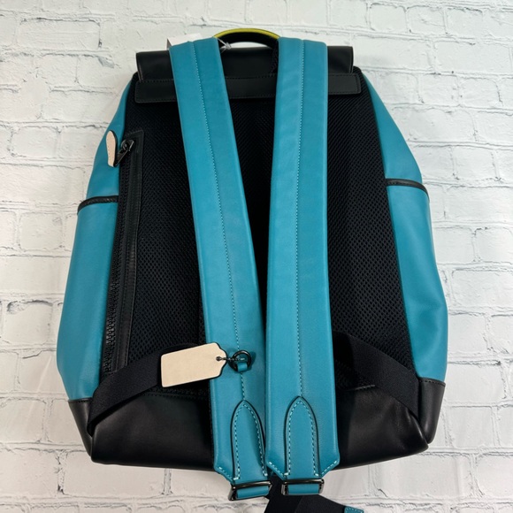 Coach Track Mens Backpack Colorblock W/Stamp Leather Drawstring Pockets Laptop - Picture 3 of 12